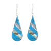 Abalone & Turquoise Striped Teardrop Earrings - Image 5